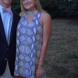 Snakeskin shift dress